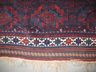 Baluch with Turkmen design, Circa 1900, Good en original condition, Not restored, Size: 200 x 98 cm. 79" x 38.5" inch.            