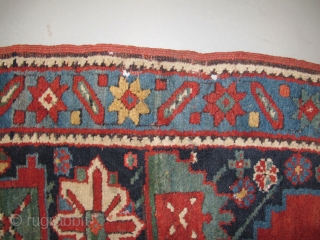 Caucasian-Karabagh Rug, Circa 1900, Nice colors, Good pile, Not restored, A few little holes, Size: 240 x 130 cm. 94 x 51 inch.          