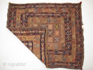 Sofreh Afshar, 19th century, Original condition, Not restored, Great colors, Size: 90 x 80 cm. 35.5 x 31.5 inch.              