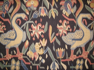 Swedish weaving panel, 19th century, Great colors, Not restored, Size: 102 x 54 cm. 40" x 21" inch.               