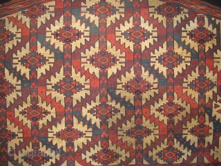 Yomud Asmalyk, Mid. 19th century, All natural colors, Very fine knotted, Not restored, Size: 120 x 80 cm. 47" x 31.5" inch.           