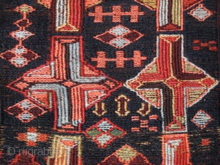 Shahsavan-Bag, Circa 1900, Sumak technik, Great colors, Not restored, Size: 32 x 28 cm. 12.6 x 11 inch.               