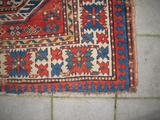 Antique Kazak, Circa 1850, Natural colors, Size: 170 x 120 cm. 67" x 47" inch.                  