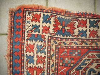 Antique Kazak, Circa 1850, Natural colors, Size: 170 x 120 cm. 67" x 47" inch.                  