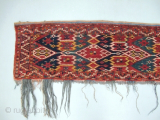 Ersari-Beshir Torba, Circa 1900, Natural colours, Good pile, Some small moths damaged areas, Size: 133 x 38 cm. (52 x 15 inch). 
          