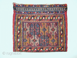 Afshar Chanteh, Early 20th century, Sumac technik, Great condition and colors, Size: 38 x 34 cm. 15 x 13.5 inch.             