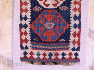 Unusual small veramin kilim, 19th century, ca. 50c30cm. mounted on linen                      