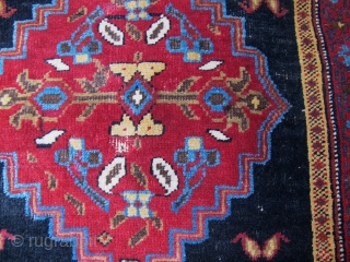 Rare afscgar small rug. Around 1900. Ca.65x50cm. As found.                        