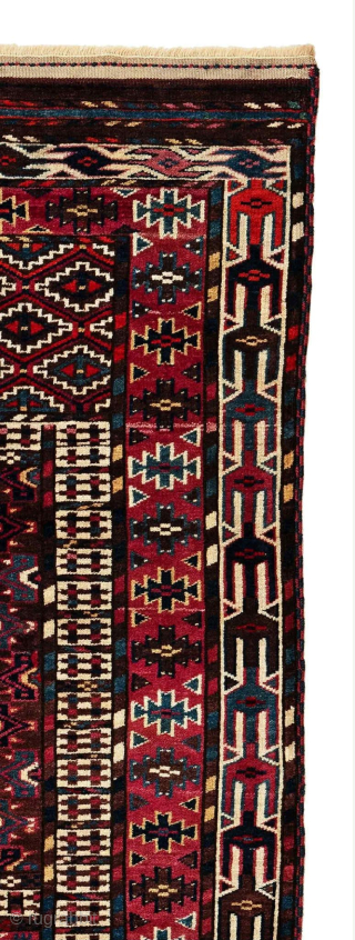 Yomut Ensi Rug
174 x 126 cm (5' 9" x 4' 2")
Turkmenistan, late 19th century
Condition: very good, good pile,
Warp: wool, weft: wool, pile: wool


salihunal@msn.com          
