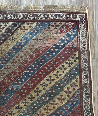 Antique Mahabad Savojbolagh Kurdish Rug


Beautiful florals and Rare design.

Condition: there is some wear throughout but commiserate with age.



64” x 47”             