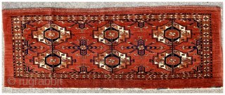 Superior antique Tekke 6 gul torba with great clarity.
Finely woven, size 120 x 45

Ex Ned Long collection.                