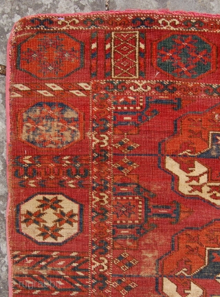 Tekke main carpet.Circa 1800. 239 x 183 cm.                         