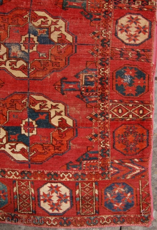 Tekke main carpet.Circa 1800. 239 x 183 cm.                         