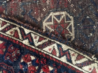 Timuri Baluch star in octagon. 'Baluchi Mac BagFace' Early, soft, peppered back
and new to the market. One of a pair.             