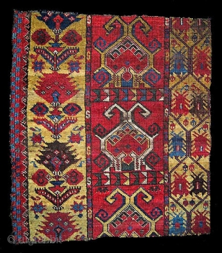 Ersari border fragment from main carpet mid 19th century.
66 x 73 cm                     