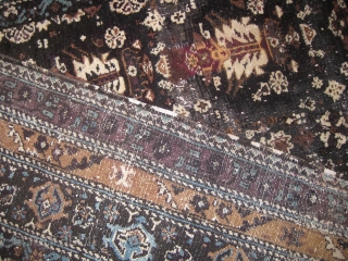 19th century Agra carpet needs repair measuring 12 x 6 ft.                      