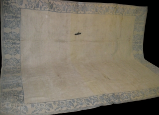 Important Agra cotton carpet with Coat of Arms, Condition three small holes, measuring 11 x 9 feet approximately.               