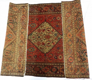 1890 Sarouk Farahan. Overall, very low sheer pile throughout rug with 2 -3 inch area showing some foundation ... see pic of 1 area. Rug has been cleaned and no areas have  ...