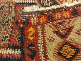 Rare Antique Yastik Woven with Metal Thread
1'6" x 2'2"                        