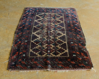 Antique Balisht, woven ca. 1880. This is a very nice Baluch from Khorassan with Camel-hair back from Persia.

width: 1'9"
length: 2'10"
size category: 3'x5' and smaller
dominant colors: Red & Beige     