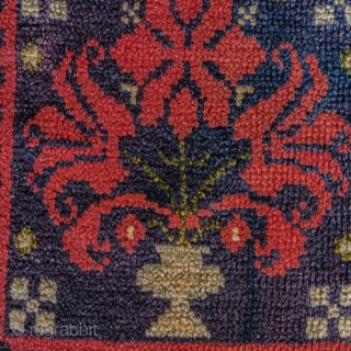 Swedish Floral pile rug. This is a very attractive and unusual woven rug made with soft, hand-spun natural wool.

width: 1'9"
length: 1'10"
size category: 3'x5' and smaller
dominant colors: Red & Blue    