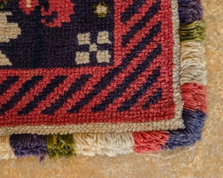 Swedish Floral pile rug. This is a very attractive and unusual woven rug made with soft, hand-spun natural wool.

width: 1'9"
length: 1'10"
size category: 3'x5' and smaller
dominant colors: Red & Blue    