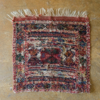 Antique Caucasian. This is the finest reverse Soumak with fantastic colors and design. Woven ca. 1870 made with the finest hand-spun natural wool.


width: 1'10"
length: 2'0"
size category: 3'x5' and smaller
dominant colors: Red, Beige  ...