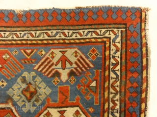 Antique Genjeh Prayer Rug. Antique Caucasian prayer rug, actually used as a prayer rug.                   