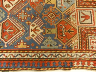 Antique Genjeh Prayer Rug. Antique Caucasian prayer rug, actually used as a prayer rug.                   
