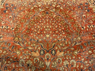 Antique Persian Mohtashar Kashan Tree of Life Rug Genuine Woven Carpet Art Intricate Detail Design Rugs and More Santa Barbara

4'4" x 4'6"           