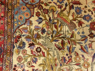Fine Antique Silk Persian Kashan Tree of Life Rug Genuine Woven Carpet Art Intricate Santa Barbara Design Center Rugs and More

4'2" x 6'7"          