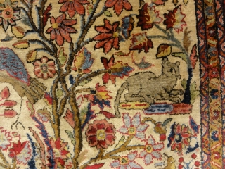 Fine Antique Silk Persian Kashan Tree of Life Rug Genuine Woven Carpet Art Intricate Santa Barbara Design Center Rugs and More

4'2" x 6'7"          