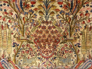 Fine Antique Silk Persian Kashan Tree of Life Rug Genuine Woven Carpet Art Intricate Santa Barbara Design Center Rugs and More

4'2" x 6'7"          