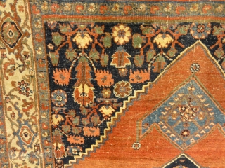 Antique Halvai Bijar Mid 19th Century Wool Foundation Rug - Size: 4' x 6'                   