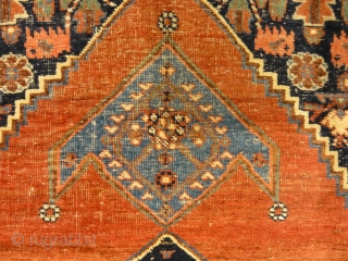 Antique Halvai Bijar Mid 19th Century Wool Foundation Rug - Size: 4' x 6'                   