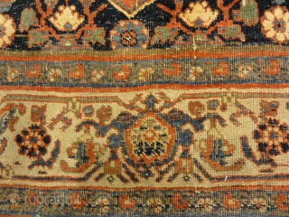 Antique Halvai Bijar Mid 19th Century Wool Foundation Rug - Size: 4' x 6'                   