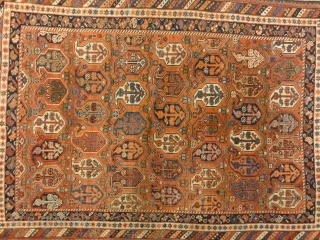 Antique Persian Afshar Botteh - Size: 3'8" x 5'4"                        