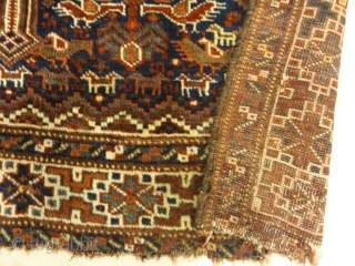  Antique Persian Kahmseh Chicken Rug - Size: 3’10” x 5’3″                      