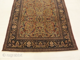 Antique Mohtashan Kashan Rug - Size: 4'6" x 7'                        