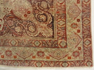 Rare Unique Kerman Area Rug are so elegant and sumptuous, and continued by Toranj motif border which is surrounded by margins and minor and narrow lines. In the world of antique Persian  ...