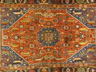 Antique Persian Qashqai Rug Woven Circa 1900 - Size: 3’1″ x 3’7″                     