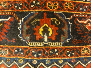 Antique Persian Qashqai Rug Woven Circa 1900 - Size: 3’1″ x 3’7″                     