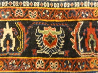 Antique Persian Qashqai Rug Woven Circa 1900 - Size: 3’1″ x 3’7″                     