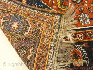 Antique Persian Qashqai Rug Woven Circa 1900 - Size: 3’1″ x 3’7″                     