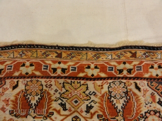 Rare Antique Qashqai with Ivory Background - Size: 4 x 6’10”                      