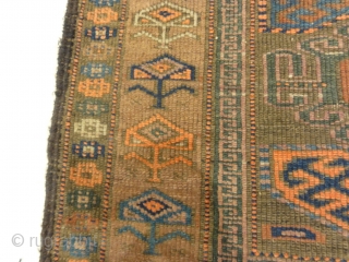 Antique Original Mushwani Baluch Rug 
3’4″ x 6″                         