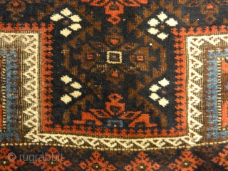 Antique Original Burial Baluch Dated Rug 
2'10" x 5'
                        