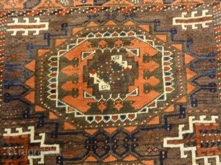 Antique Original Baluch with 3 Medallions and Unique Knotted Ends
3′ x 5’11”                     