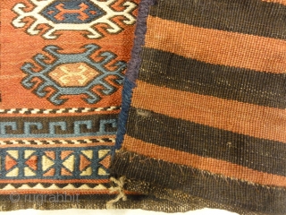 Rare Antique Caucasian Kuba Soumak Saddle Bag
1'7" x 1'9"                        