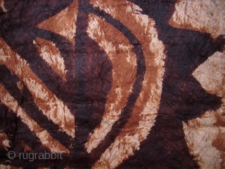 Tapa Bark-Textile, black and brown painting, 237 x  414 cm, Sothern Sea, minor wear                  